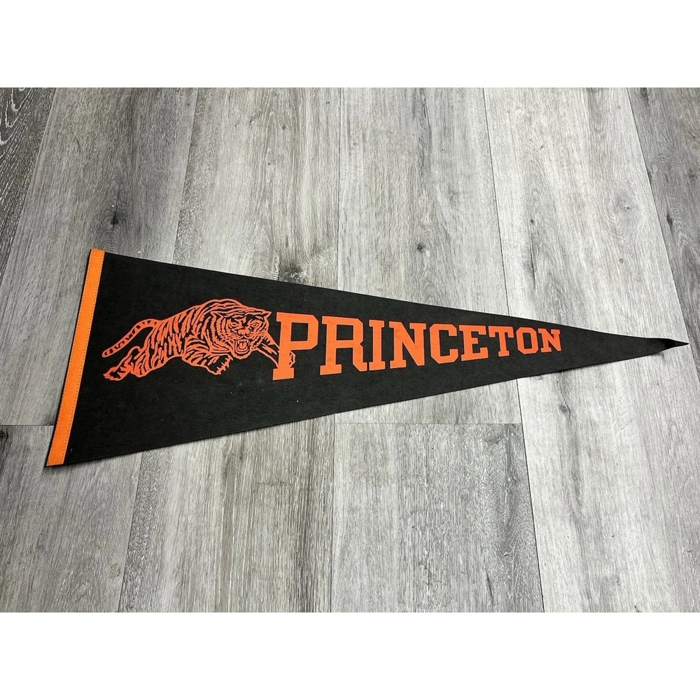 Vintage Princeton University Pennant Tiger Logo Spell Out - Princeton Pennant